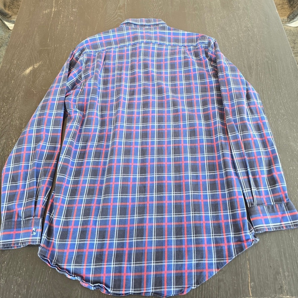 FootJoy FJ 1857 Mens Large Navy‎ Blue Red Plaid Long Sleeve Button Down Shirt - Picture 6 of 6